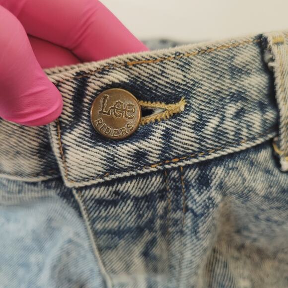 Vintage 80s Lee Riders 34x30 True to Size USA Made 12" Rise Acid Wash Talon Zip - Picture 7 of 10